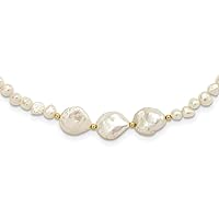 12mm 925 Sterling Silver Gold Plated Flat Round Freshwater Cultured Pearl Necklace 35 Inch Jewelry for Women