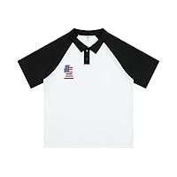 Trump 2024 Men's Short Sleeve Polo Shirt with Pocket, American Flag Print, White
