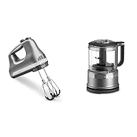 KitchenAid 6 Speed Hand Mixer with Flex Edge Beaters + 3.5 Cup Food Chopper