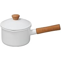 Noda Horo CL-14NW Saucepan, Enameled 5.5 inches (14 cm), IH Compatible, White, Made in Japan
