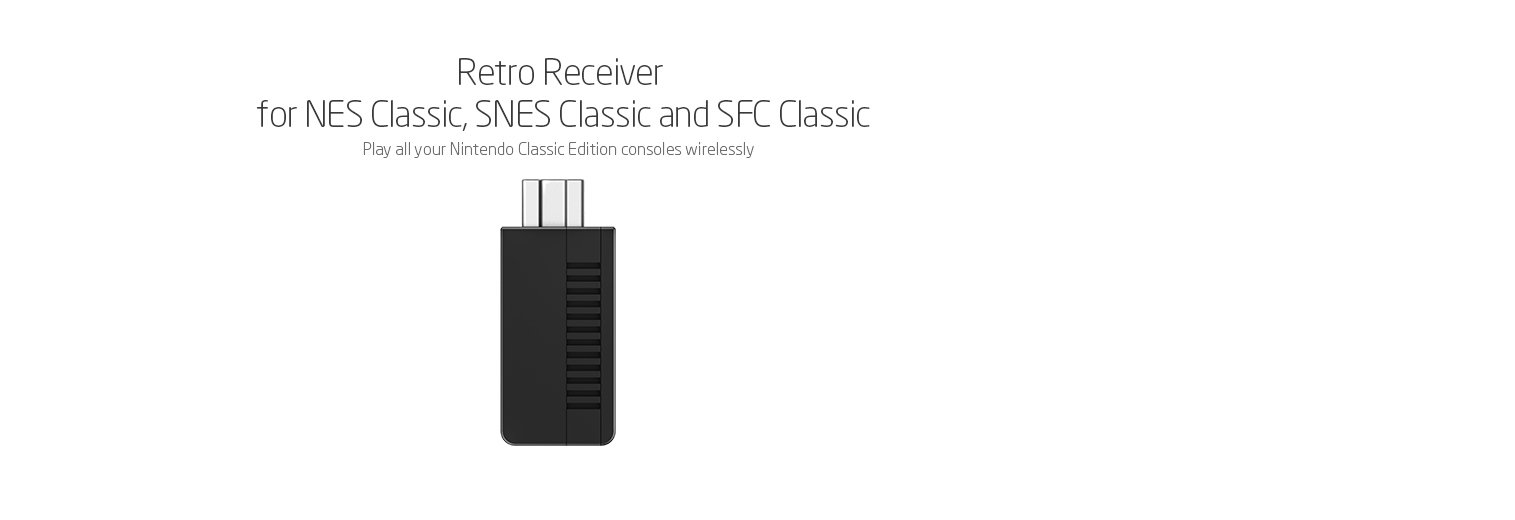 8Bitdo Retro Receiver for SNES Classic, SFC Classic and NES Classic (Bluetooth) - Super NES;