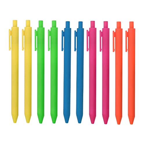 DRPHKTT 10 Pack Retractable Gel Pens, Black Ink, Cute Pens, Pastel Pens Barrel, Macaron Style Smooth Writing Pens, Fine Point, 0.5mm (Macaron)