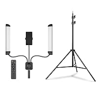 3000K-6000K 40W Dual arm Filled LED Light Long LED Light with LCD Screen for Live Broadcast in a Photo Studio