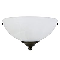 Design House 514554 Millbridge Traditional 1-Light Indoor Dimmable Wall Sconce with Alabaster Glass for Bathroom Hallway Foyer, Oil Rubbed Bronze