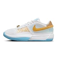 Nike Ja 1 Big Kids' Basketball Shoes (FZ8327-103, White/Aquarius Blue/Glacier Blue) Size 6.5