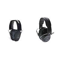 Walker's Razor Slim Passive Earmuff - Ultra Low-Profile Earcups - Black and Walker's Game Ear Low Profile Folding Muff, Black
