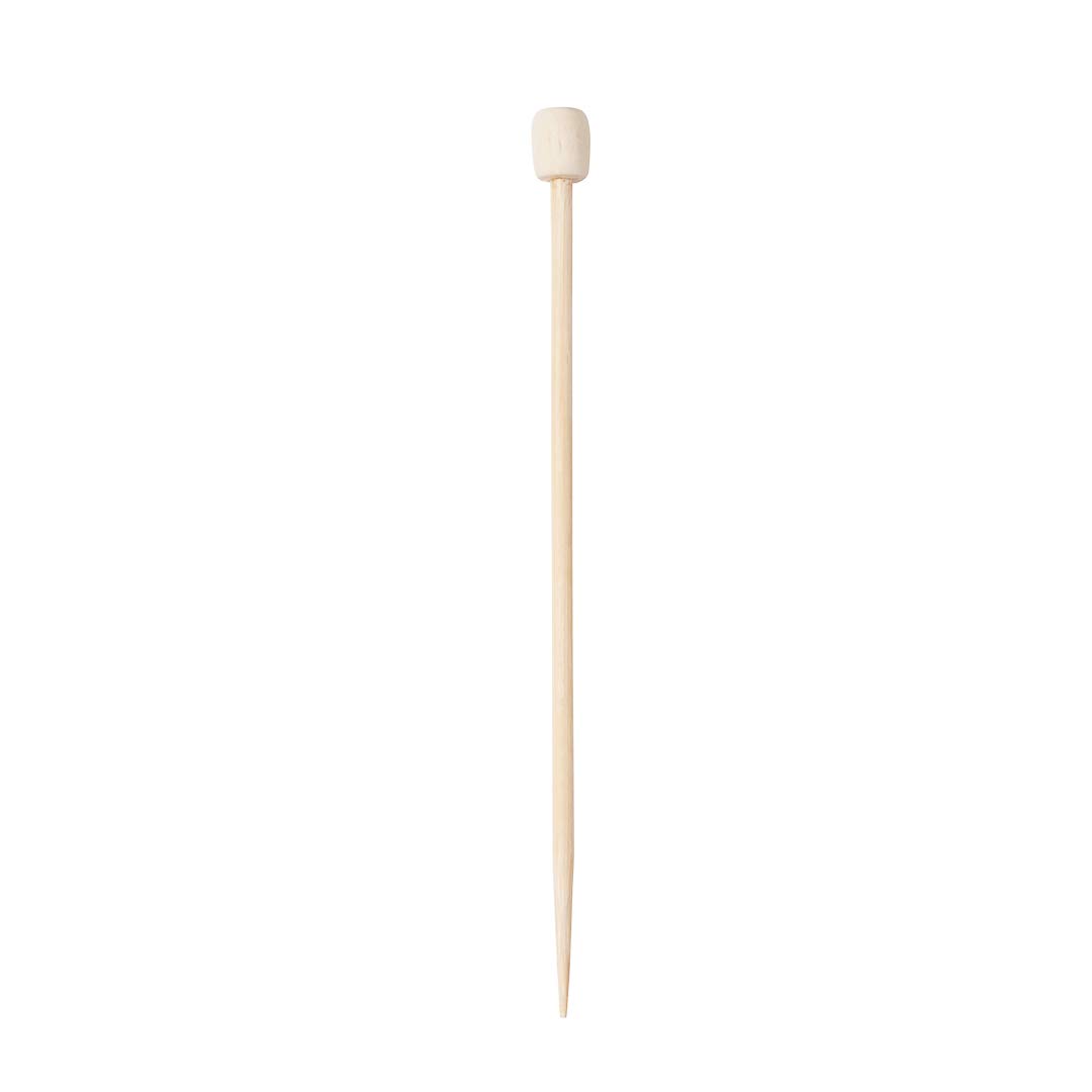 Restaurantware 3.5 Inch Cocktail Picks, 100 Disposable Appetizer Skewers - Cylinder Top, Sturdy, Natural Bamboo Decorative Toothpicks, For Barbeques, Parties, Or Buffets , Pack of 1