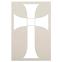 Gothic Cross Stencil by StudioR12 | Christian Symbol Collage Wall Art | Craft DIY Faith Theme Living Room Decor | Paint Wood Signs | Select Size (24 x 16 inches)