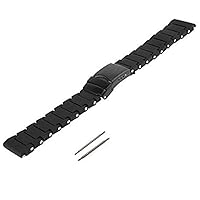 20mm 22mm Black Polyurethane Rubber Link Bracelet Watch Band For Luminox 3000 8800 NAVY SEAL COLORMARK, Pebble (22mm, With PVD Black Buckle)