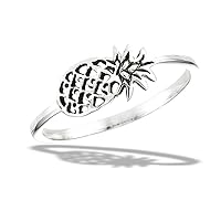 Unique Pineapple Ring New .925 Sterling Silver Tropical Island Band Sizes 5-9