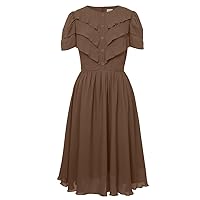 Womens Viscose Layered Chiffon Dress