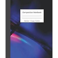 Composition Notebook: Wide Ruled Paper Notebook Journal - Blue and Purple Lights - Blank Wide Lined Workbook (German Edition)