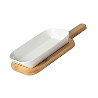 BESTOYARD 3 Sets Bakeware Food Serving Dishes Creme Brulee Rectangle Tray Ceramic Cooking Dish Porcelain Dinner Plates Pasta Ceramic Bowl Square Tray White Wooden Baked Rice Plate Commercial