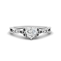 Choose Your Gemstone Celtic Knot Split Diamond CZ Ring sterling silver Heart Shape Petite Engagement Rings Ornaments Surprise for Wife Symbol of Love Clarity Comfortable US Size 4 to 12