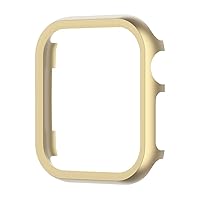 Aluminium Alloy Case for Apple Watch Series 7 41mm 45mm Metal Bumper Cases for iWatch 6 SE 5 3 40mm 44mm Frame Protective Cover (Color : Gold, Size : 45MM)