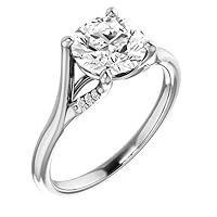 JEWELERYN Excellent Round Cut 1 Carat, Moissanite Wedding, Wedding/Bridal Ring, Solitaire Halo, Proposal Ring, VVS1 Clarity, Jewelry Gift for Women/Her