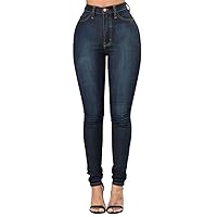 Andongnywell High Rise Stretch Denim Skinny Jeans Women's Pull On Butt Lift Jeans Juniors Classic Stretch Jeans