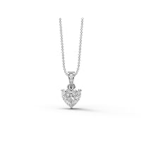 MOONEYE 4.00 Ct Heart Shape Moissanite Diamond 925 Sterling Silver Solitaire Women Engagement Love Pendant Necklace