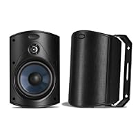 Polk Audio Atrium 4 Outdoor Speakers with Powerful Bass (Pair, Black) | All-Weather Durability | Broad Sound Coverage | Speed-Lock Mounting System (Renewed)