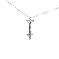 Ocean Theme Miniature Realistic Sea Life Dolphin Pendant with a Sterling Necklace