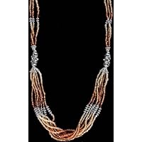 Hessonite Israel Cut Beaded Bunch Necklace - Sterling Silver