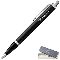 Engraved Parker IM Click-Action Ballpoint Pen in Black Lacquer with Chrome Trim. Personalized Professional Gift for Any Occasion with Custom Engraving