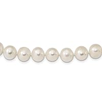 925 Sterling Silver Rhodium White Freshwater Cultured Pearl Necklace Jewelry for Women in Silver Choice of Lengths 18 28 and 4-5mm 8-9mm