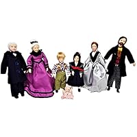 Melody Jane Dollhouse Victorian Family of 7 People Miniature Porcelain Figures