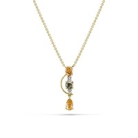 18K Yellow/White/Rose Gold Fantasy Pendant Necklace With 1.16 TCW Natural Diamond (Multi Shape, Multi-colored, VS-SI2) Dainty Necklace, Necklaces For Women, Gift For Her, Fine Jewelry For Women