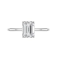 Extra Srevice : 6 CT Emerald Colorless Moissanite Engagement Ring for Women/Her, Wedding Bridal Ring Sets, Eternity Sterling Silver Solid Gold Diamond Solitaire 4-Prong Set for Her