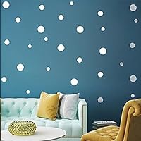 34 Soft White Dots Vinyl Wall Decals Removable Décor Stickers Home Kitchen Baby Nursery Wall Art Mural