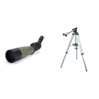 Celestron – Ultima 100 Angled Spotting Scope – 22 to 66x100mm Zoom Eyepiece – Multi-Coated Optics for Bird Watching, Wildlife, Scenery – Includes Soft Carrying Case & Heavy-Duty Altazimuth Tripod