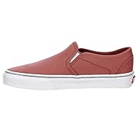 Vans Unisex Asher Canvas Material Shoes - Checker Foxing Vintage - Slip-On Style - Night Rose