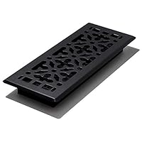 Decor Grates AGH412-BLK Gothic Floor Register, 4x12 Inches, Textured Black