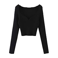 NP Spring Autumn Short Square Collar Thin Knitted Sweater Loose Sleeve Women