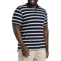 Harbor Bay by DXL Big and Tall Double Wide Striped Polo Shirt, Maritime Blue
