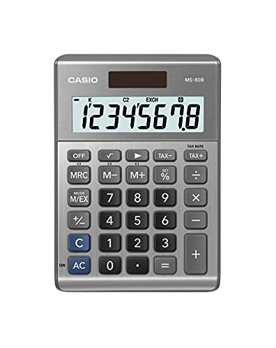 Casio MS-80B 8-Digit Desktop Calculator, Silver