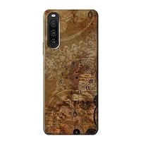 R3456 Vintage Paper Clock Steampunk Case Cover for Sony Xperia 10 V