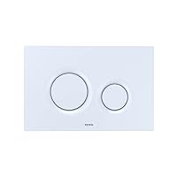 TOTO TYT930WH Dual Button Push Plate with Round Buttons for In Wall Tank Systems (DuoFit In-Wall Tanks) White Matte