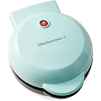 Elite Gourmet EWM013M# Electric Nonstick Mini Waffle Maker with 5-inch cooking surface, Belgian Waffles, Compact Design, Hash Browns, Keto, Snacks, Sandwich, Eggs, Easy to Clean, Mint