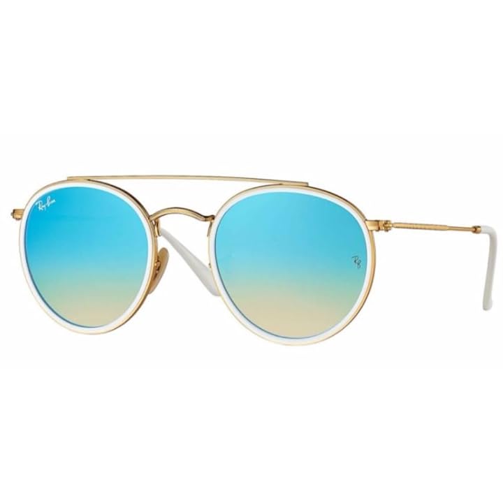 Mua Ray-Ban RB3647N Round Double Bridge Sunglasses, Gold/Blue Brown Mirror  Gradient, 51 mm trên Amazon Mỹ chính hãng 2023 | Fado