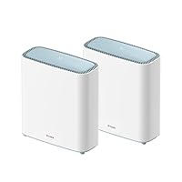 D-Link Eagle Pro AI AX3200 Mesh WiFi 6 System- 2 Pack- 8-Streams, 802.11ax Router, Dual Band, OFDMA, MU-MIMO, Voice Control with Google Assistant and Amazon Alexa, (M32/2)