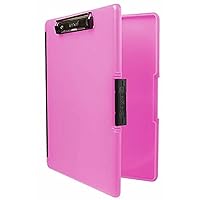Dexas 3517-806 Slimcase 2 Storage Clipboard with Side Opening, Neon Pink. Organize in Style for Home, School, Work, or Trades! Ideal for Teachers, Nurses, Students, Homeschooling, and Beyond.
