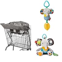 Skip Hop Baby Chime & Teethe Toy, Activity Toy & Shopping Cart Cover Gift Set, Gray Elephant