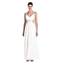 Women's One Size White Cut Out Beaded Dress
