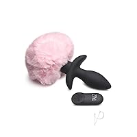 Tailz Waggers Moving & Vibrating Bunny Tail Anal Plug with Remote Control for Men & Women | Easy to Clean and Wear | Prostate Adult Sex Toy Stimulator | Premium Silicone Butt Plug,Pink