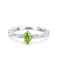 925 Sterling Silver Natural Peridot Gemstone Silver Jewelry Ring For Women And Girl