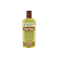 Hollywood Beauty Tea Tree Oil, 8oz Bottle, Hair, Skin & Scalp treatment, Moisturizes dry, itchy scalp, Hair Hot Oil Treatment, Vitamin E & Aloe and a Fungus Fighter