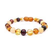 Baltic Amber Bracelet (Unisex) - Genuine Baltic Amber Beads (5.5 in.)