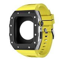 SCRUBY Gummi-Armband+Metallgehäuse Für Apple Watch Band 44mm 45mm Modifikation Kit Armband Für Apple Watch Series 8 7 SE 6 5 4 DIY Modified